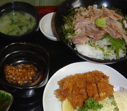 炙りまぐろ丼＋まぐろのカツ定食